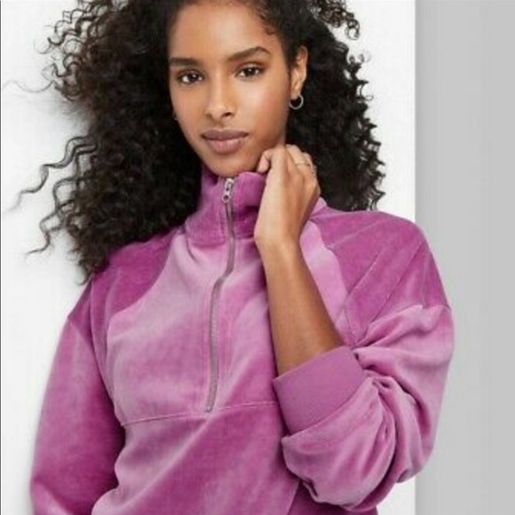 NWT Wild Fable Purple Soft Quarter Zip Sweatshirt